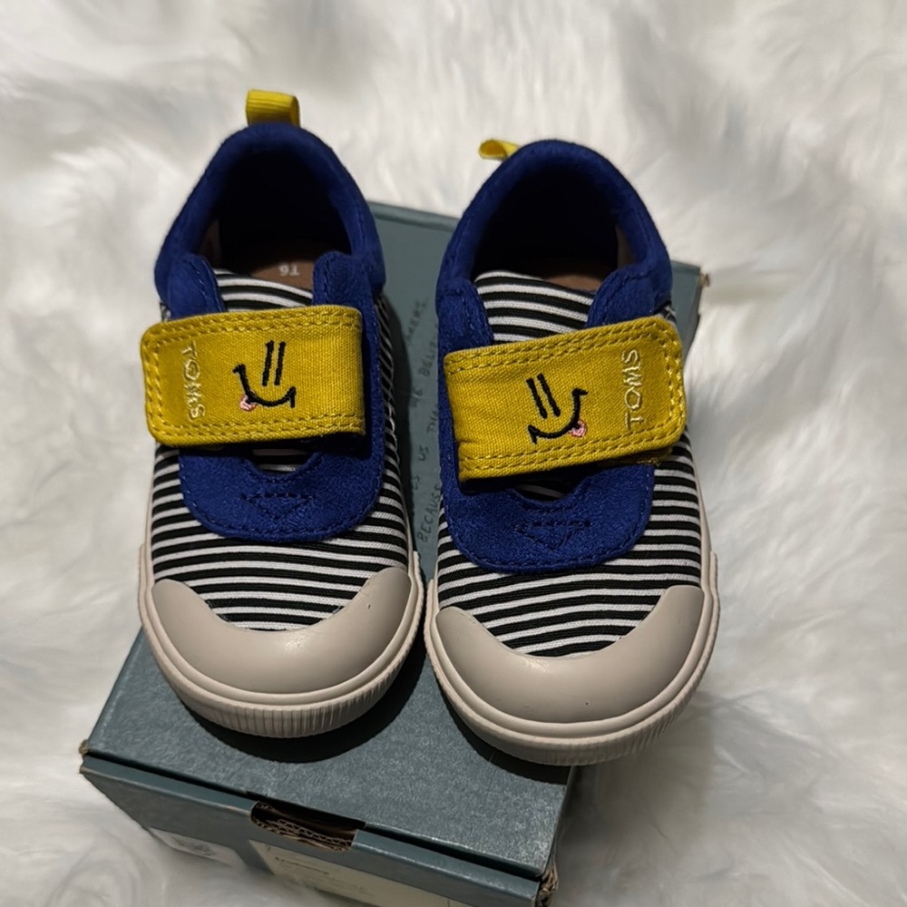 *sold*TOMS Kids Striped Shoes - Blue and Yellow